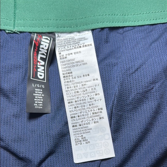 Kirkland Signature Men’s Palm Leaf Print Swim Shorts Size Large - Picture 7 of 7